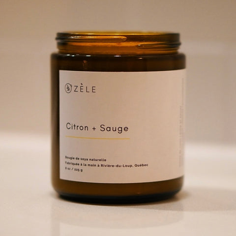 La bougie de soya - Citron + sauge