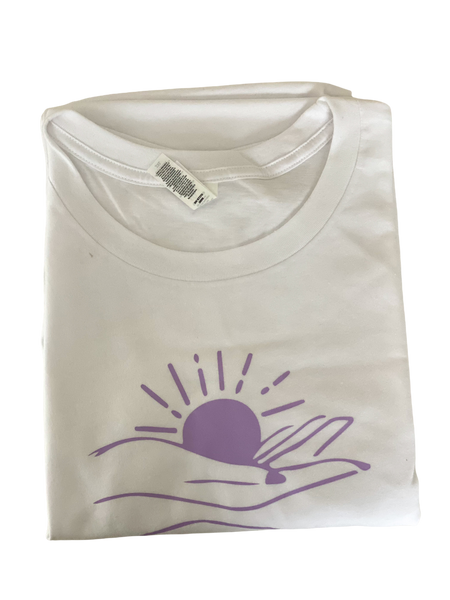 Chandail oversized LAKE IT - Blanc et mauve